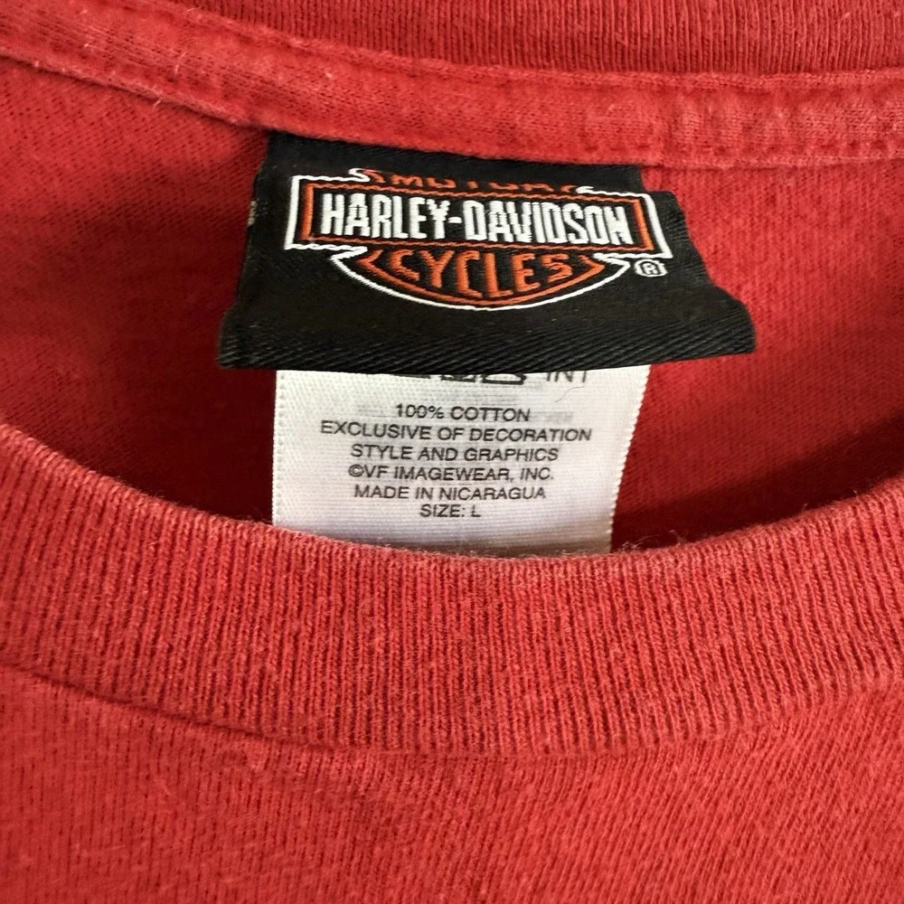 Harley Davidson Shirt Mens Large Key West‎ Petersens Biker Destination Y2K Red